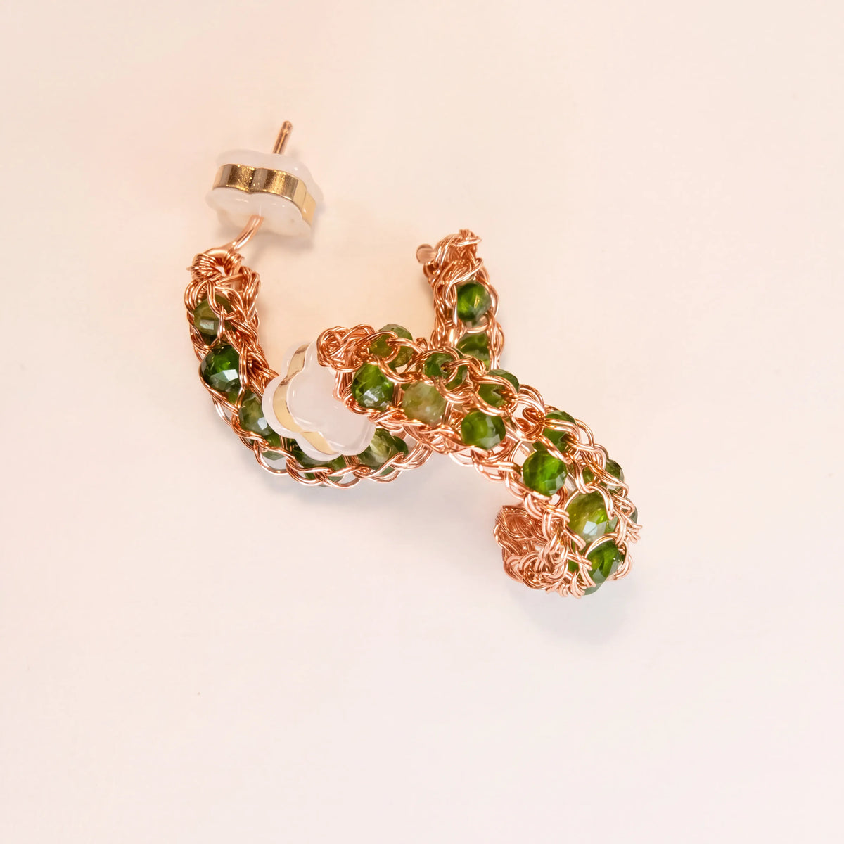Petite Stone Woven Hoops