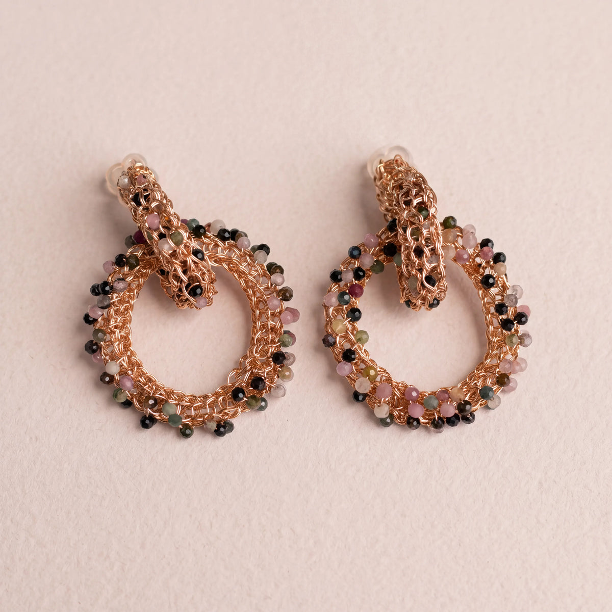 Tourmaline Woven Hoop Earrings