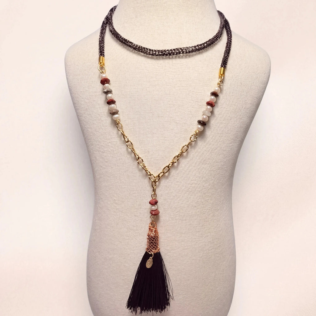 Midnight Tassel Necklace