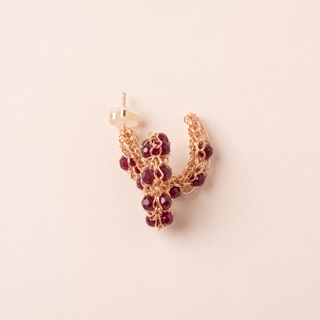 Petite Stone Woven Hoops
