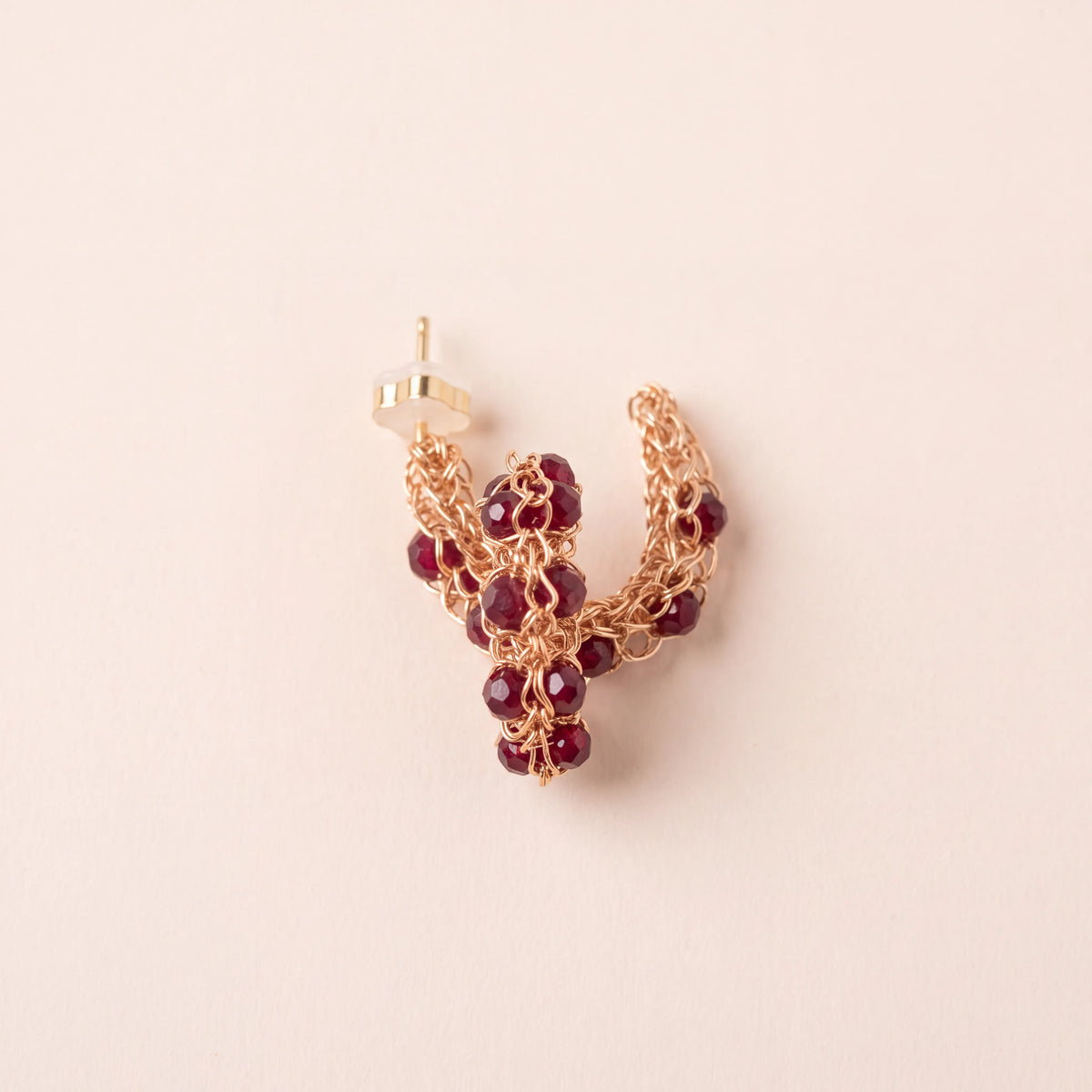 Petite Stone Woven Hoops