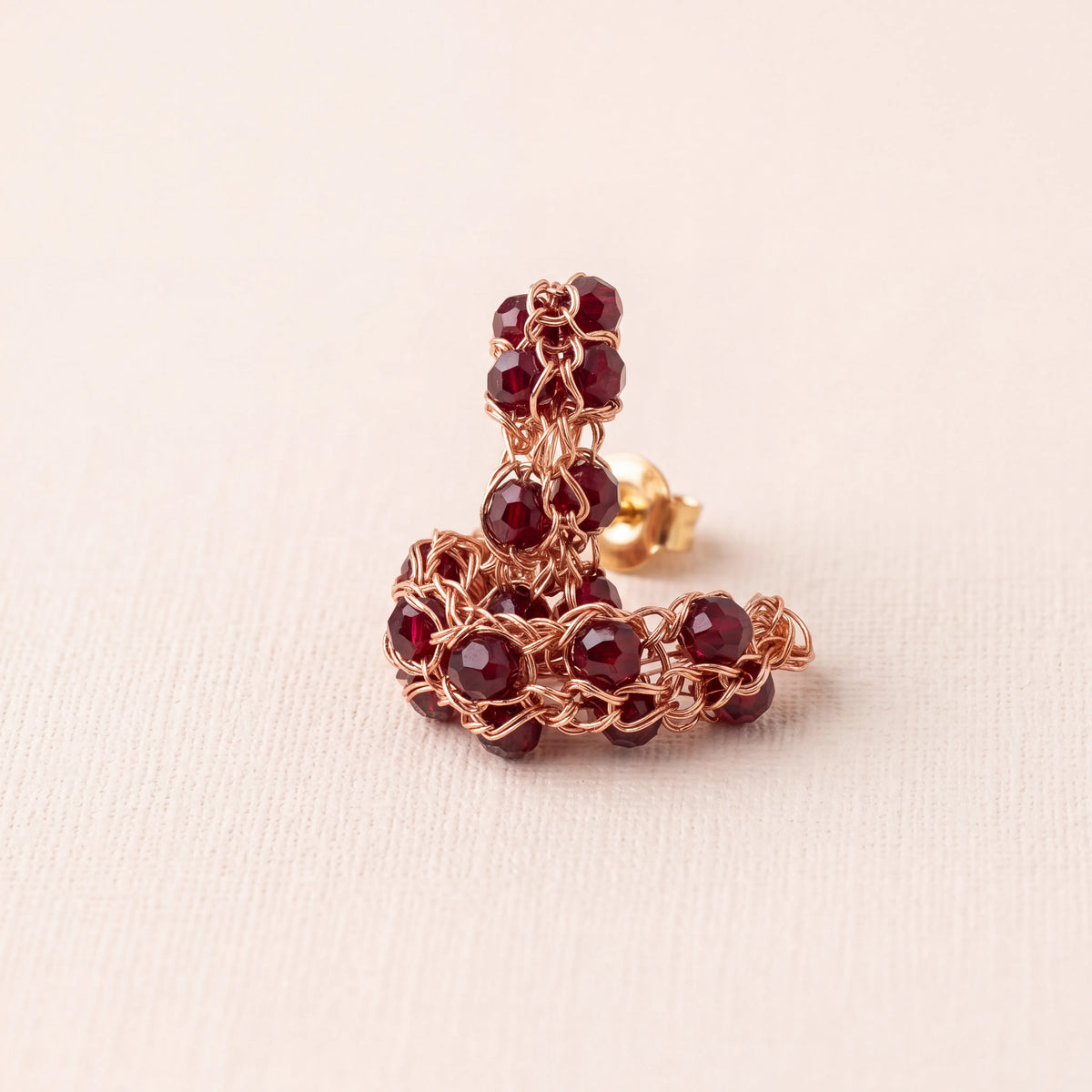 Petite Stone Woven Hoops