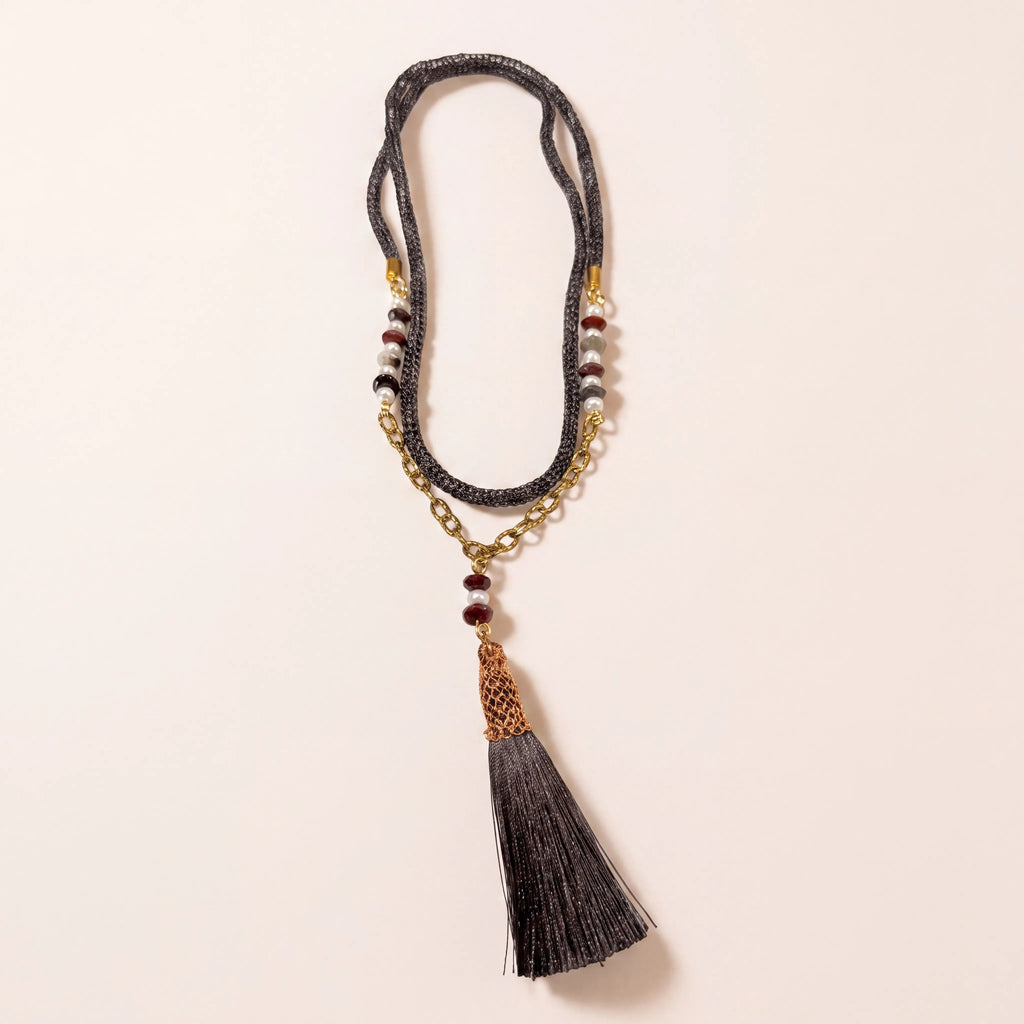 Midnight Tassel Necklace