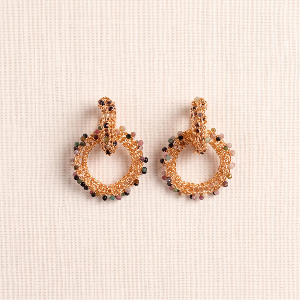 Tourmaline Woven Hoop Earrings