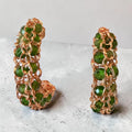 Petite Stone Woven Hoops